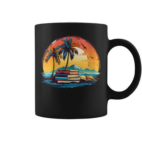Book Paradise Tropical Island Beach Ocean Summer Reading Graphic Print Coffee Mug - Bookorys UK