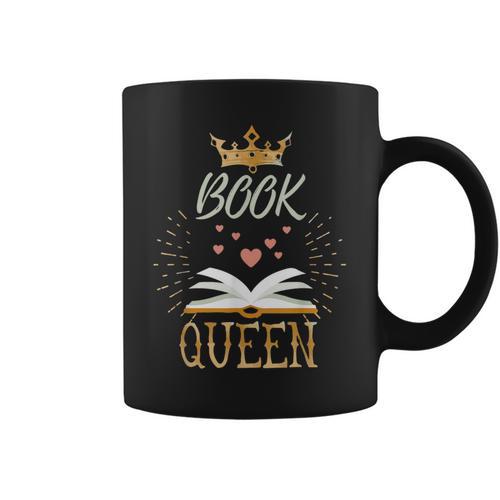 Book Queen Book Lovers Bookworm Reading Novelty Shirt Graphic Print Coffee Mug - Bookorys UK
