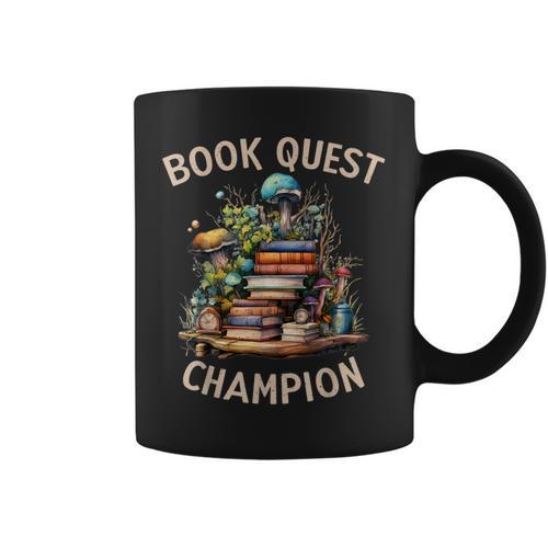 Book Quest Champion Fantasy Graphic Print Coffee Mug - Bookorys