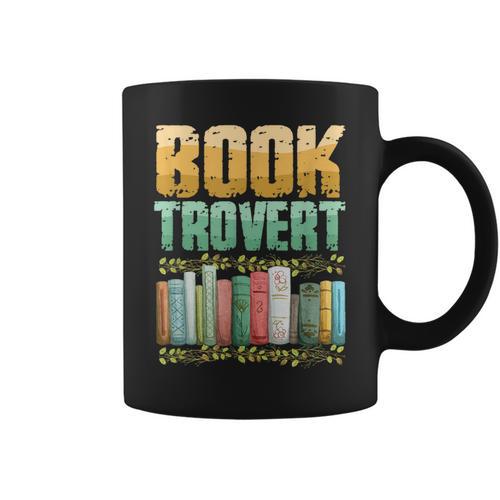 Book Trovert Introvert Reader Graphic Print Coffee Mug - Bookorys UK