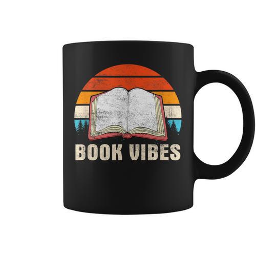 Book Vibes For Book Lovers Bookworm Reading Graphic Print Coffee Mug - Bookorys UK