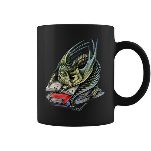 Book Wyrm Magical Dragon Book Worm Reading Tee T-Shirt Graphic Print Coffee Mug - Bookorys AU