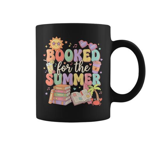 Booked For The Summer Cute Book Reading Women Girls Graphic Print Coffee Mug - Bookorys