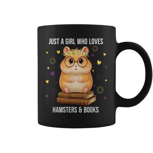 Bookish Girl Present Just a Girl Who Loves Hamster And Books Graphic Print Coffee Mug - Bookorys