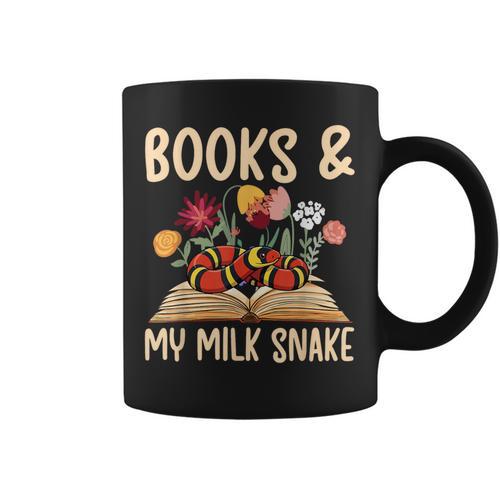 Books & My Milk Snake Owner Milk Snake Lover Milk Snakes Graphic Print Coffee Mug - Bookorys CA