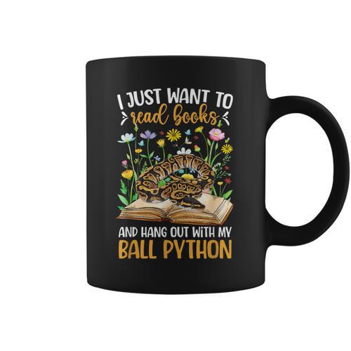 Books And My Ball Python Owner Ball Python Lover Graphic Print Coffee Mug - Bookorys