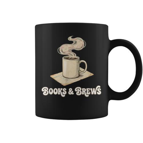 Books And Brews Coffee Reader Library Bibliophile Bookworm Graphic Print Coffee Mug - Bookorys AU
