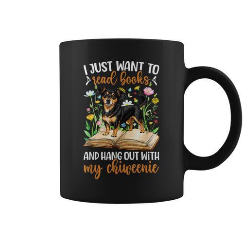 Books And My Chiweenie Owner Chiweenie Lover Graphic Print Coffee Mug - Bookorys UK