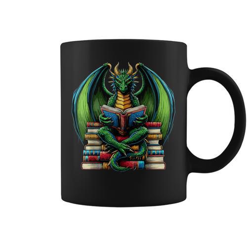 Books Dragon Reading Book Graphic Print Coffee Mug - Bookorys UK