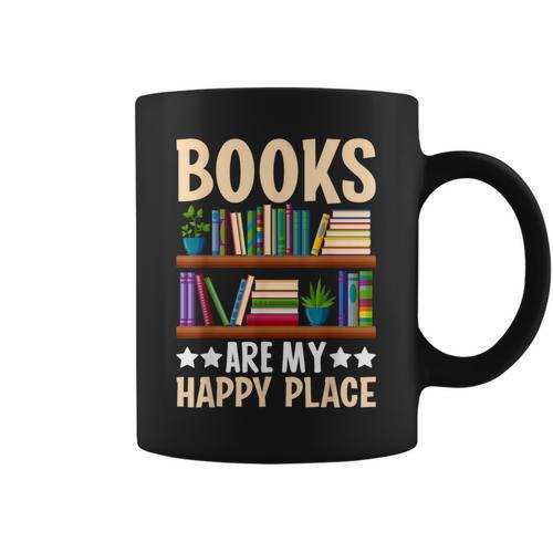 Books Are My Happy Place Graphic Print Coffee Mug - Bookorys