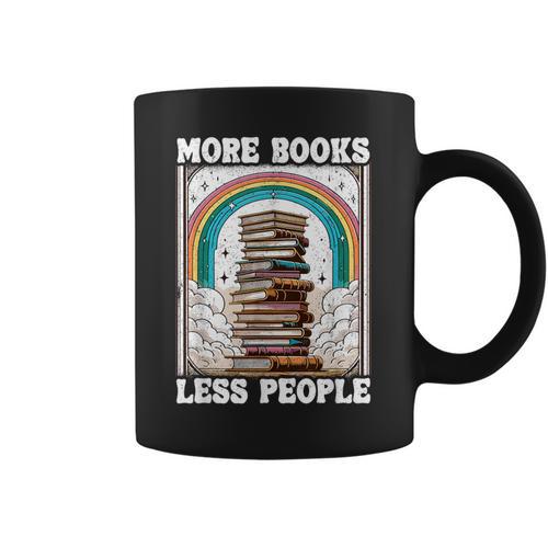 More Books Less People Mystic Book Rainbow Reading Book Graphic Print Coffee Mug - Bookorys