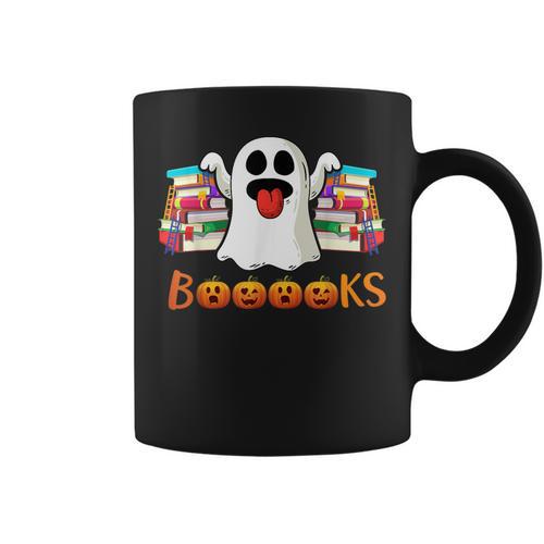 Books Lovers Boo Scary Ghost T Shirt Graphic Print Coffee Mug - Bookorys DE