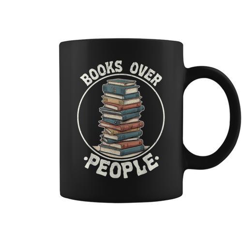 Books Over People Rainbow Reading Bookworm Book Lovers Graphic Print Coffee Mug - Bookorys