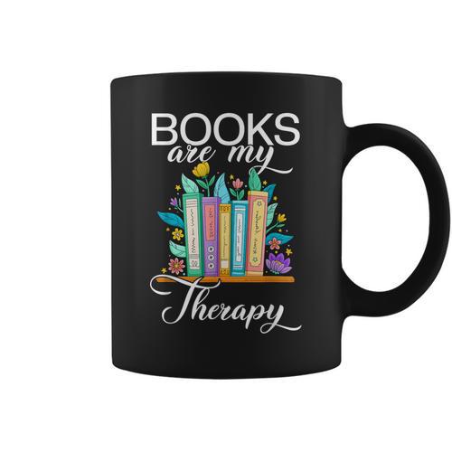 Books Are My Therapy Graphic Print Coffee Mug - Bookorys UK