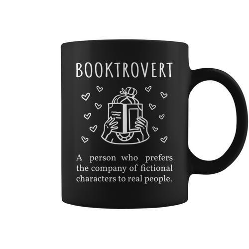 Booktrovert Definition Book Introvert Bookworm Librarian Graphic Print Coffee Mug - Bookorys CA