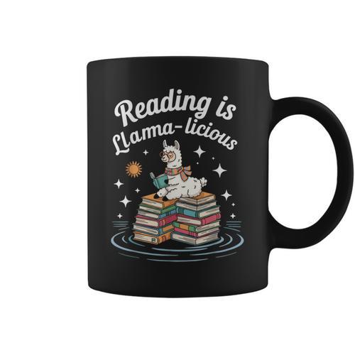 Booktrovert Shirt Reading Is Llama Licious Book Lover Graphic Print Coffee Mug - Bookorys UK