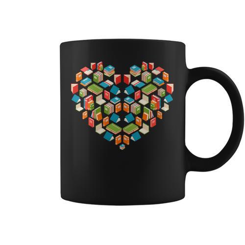 Bookworm Book Heart Valentines Day Reading Graphic Print Coffee Mug - Bookorys