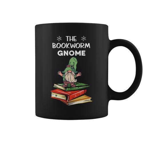 The Bookworm Gnome Christmas Gnome Book Reading Enthusiast Graphic Print Coffee Mug - Bookorys CA