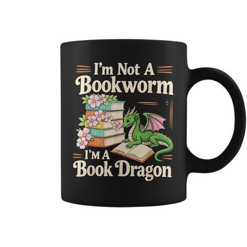 Bookworm I'm A Book Dragon Fantasy Reader Lover Bookish Graphic Print Coffee Mug - Bookorys