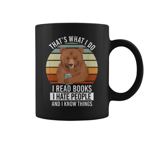 Bookworm I Bookworm I Read Books Hate People Anti Social Graphic Print Coffee Mug - Bookorys