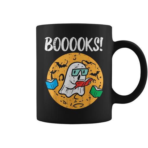 Boooks Ghost Read Book Halloween Teacher Librarian Men Women Graphic Print Coffee Mug - Bookorys UK