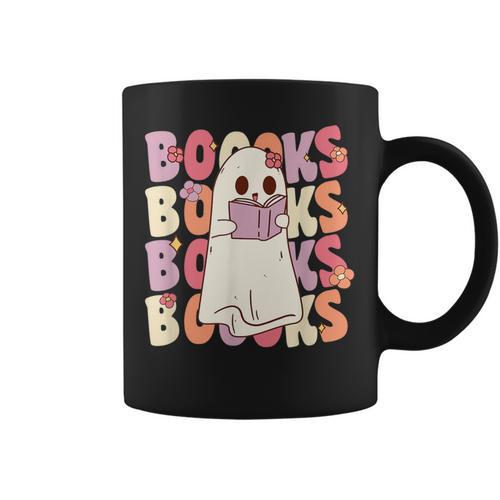 Boooks Halloween Ghost Pun Boo Books Groovy Ghost Graphic Print Coffee Mug - Bookorys UK