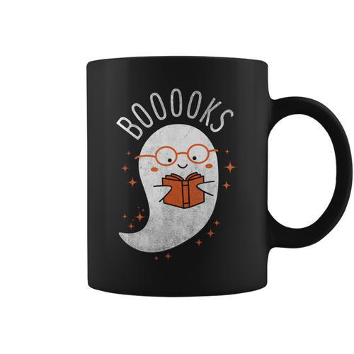 Booooks Ghost Halloween Teacher Book Library Reading Graphic Print Coffee Mug - Bookorys UK