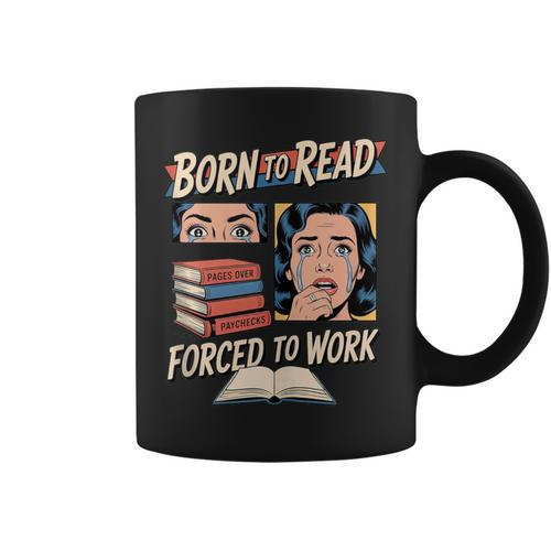 Born To Read For Book Lovers Graphic Print Coffee Mug - Bookorys CA