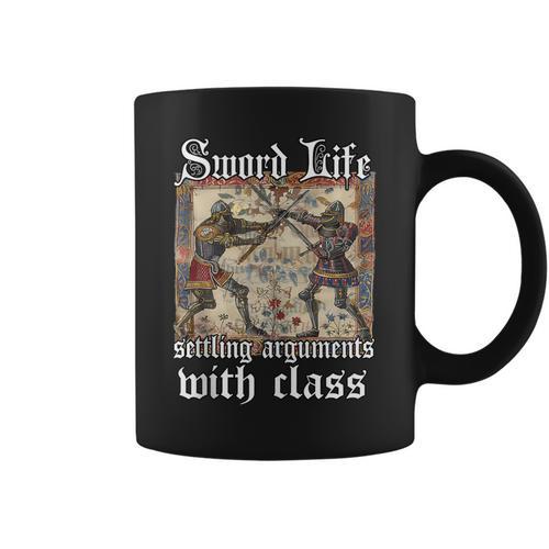 Buhurt Book Of Hours – Epic Knight Fight In Armor Buhurt Graphic Print Coffee Mug - Bookorys