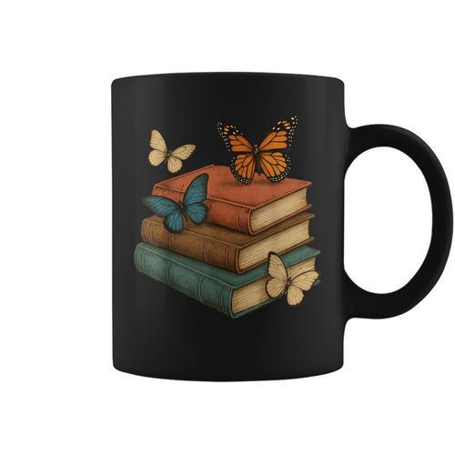 Butterflies And Books Cute Butterfly Graphic Print Coffee Mug - Bookorys UK