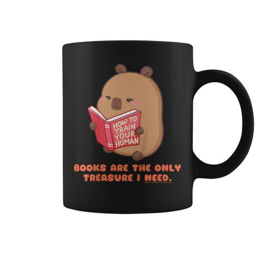 CapyFun Books Are The Only Treasure I Need Capybara Kids Graphic Print Coffee Mug - Bookorys CA