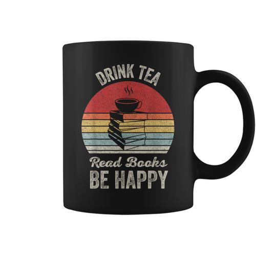 Catch Some Rays Vintage Retro Drink Tea Read Books Be Happy Adult Graphic Print Coffee Mug - Bookorys