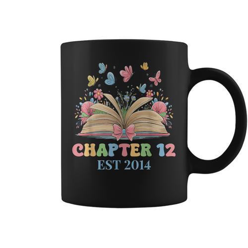 Chapter 12 Years Old 12th Birthday Butterfly Bow Book Lover Graphic Print Coffee Mug - Bookorys
