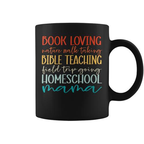 Christian Women Retro Homeschool Mama Book Loving Field Trip Graphic Print Coffee Mug - Bookorys UK