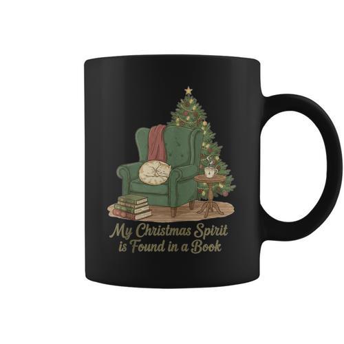 My Christmas Spirit Is Found In a Book Cozy Reading Graphic Graphic Print Coffee Mug - Bookorys