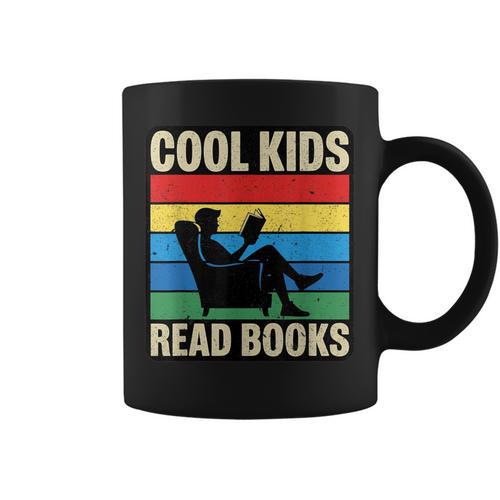 Cool Kids Read Books Retro Reading Vintage Graphic Print Coffee Mug - Bookorys UK