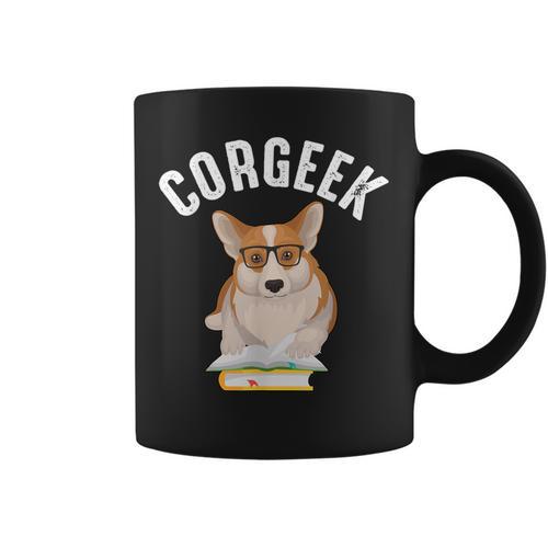 Corgee Lovers Corgeek Book Lovers Graphic Print Coffee Mug - Bookorys DE