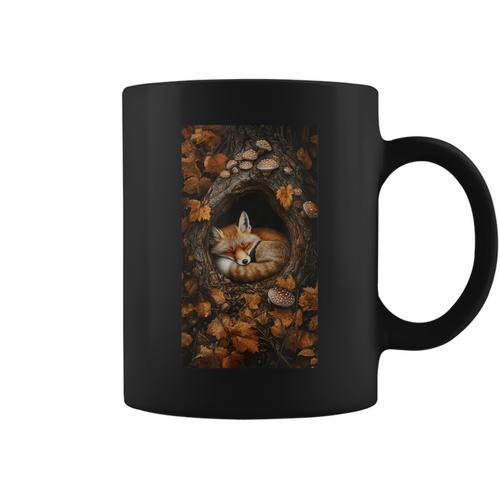 Cottagecore Fox Fox Books Flowers Wildlife Nature Graphic Print Coffee Mug - Bookorys
