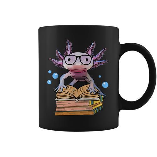 Cute Axolotl Read Book Shirt Kids Boy Girl Salamander Graphic Print Coffee Mug - Bookorys CA