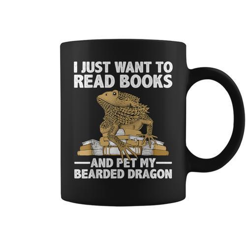 Cute Bearded Dragon For Men Women Zoology Reptile Book Lover Graphic Print Coffee Mug - Bookorys AU