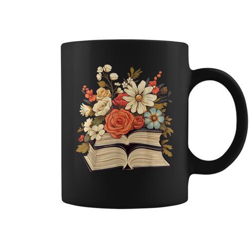 Cute Cottagecore Aesthetic Wildflowers Flowers Book Lover Graphic Print Coffee Mug - Bookorys UK
