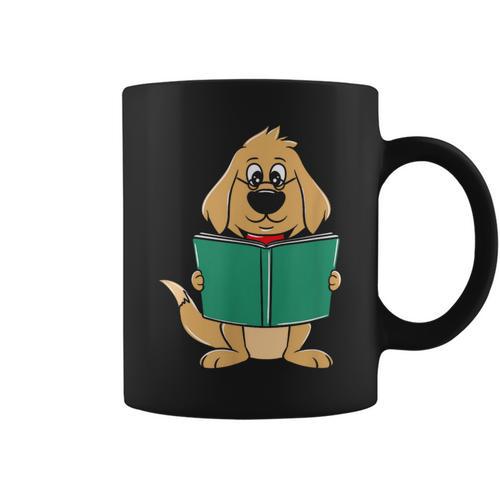 Cute Dog Reading A Human Training Book Dog Graphic Print Coffee Mug - Bookorys