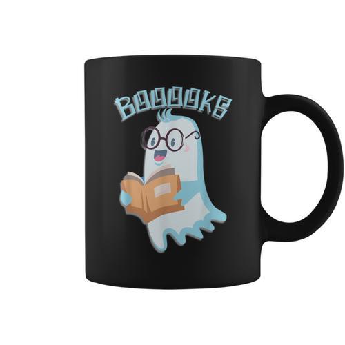 Cute Ghost Book Reading Halloween Teacher Top Men Women Kids Graphic Print Coffee Mug - Bookorys
