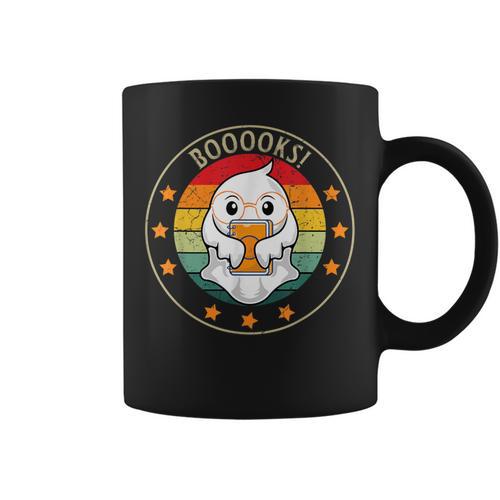 Cute Ghost Book Reading Halloween Teacher Top Puns For Men Women Kids Graphic Print Coffee Mug - Bookorys