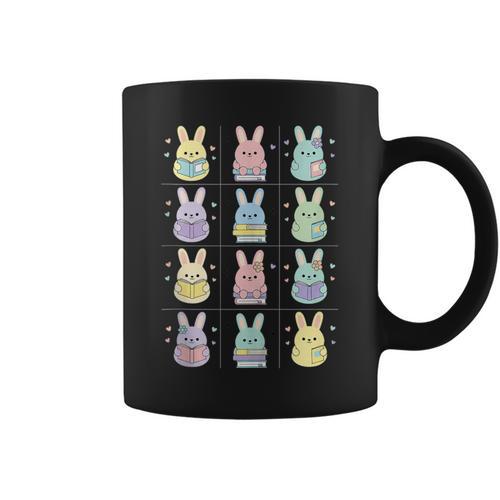 Cute Reading Bunny Book Lover Literary Woodland Animals Graphic Print Coffee Mug - Bookorys
