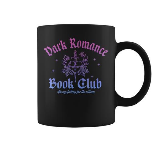 Dark Romance Book Club Always Falling For The Villain Quote Graphic Print Coffee Mug - Bookorys