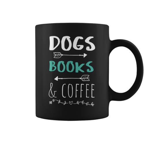 Dogs Books Coffee Tshirt Weekend Shirt Animal Lover Tee Graphic Print Coffee Mug - Bookorys UK