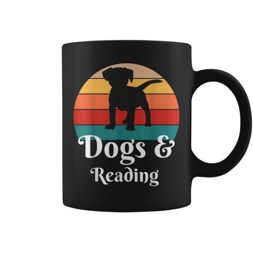 Dogs And Reading Books Graphic Print Coffee Mug - Bookorys AU