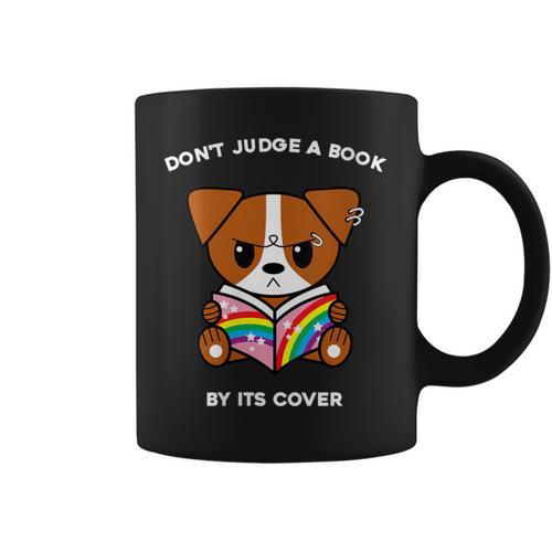 Don't Judge A Book By Its Cover Reading Jack Russell Terrier Graphic Print Coffee Mug - Bookorys UK
