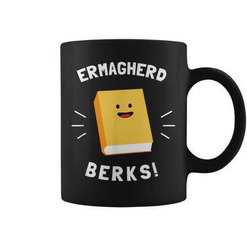 Ermagherd Berks Ermahgerd Meme Books T-Shirt Graphic Print Coffee Mug - Bookorys UK